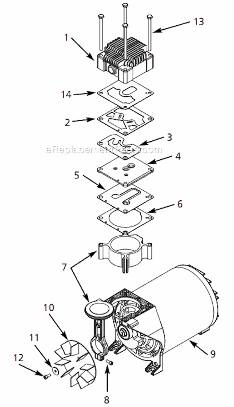 Page B Diagram and Parts List for WL506208 2003 Campbell Hausfeld Compressor